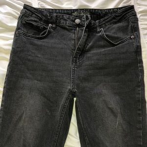 black distressed high waisted skinnies